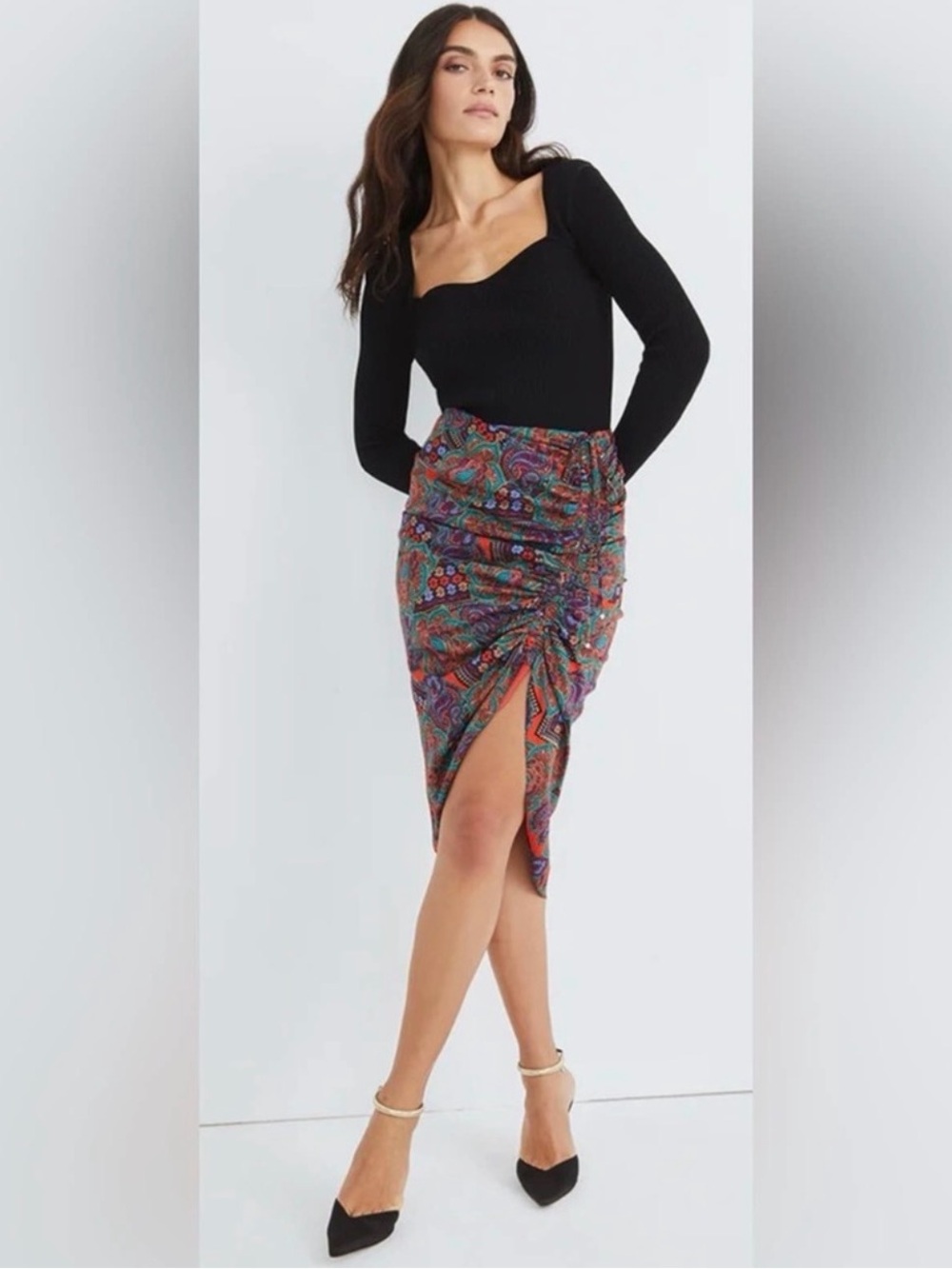 Veronica Beard Ari Floral Midi Skirt - Size 2